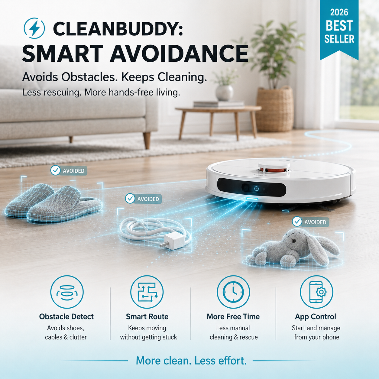 CleanBuddy™ 4-in-1 Smart Robot Vacuum & Mop